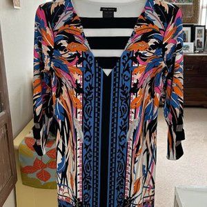 Eva Varro Colorful leaf pattern Jersey Mini Dress